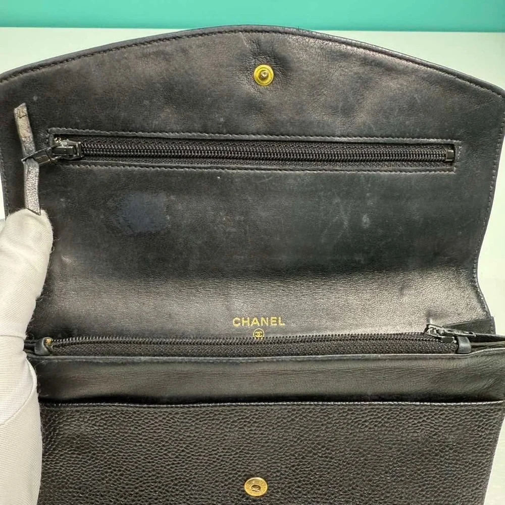 Chanel Textured Black Clutch - Picture 6 of 11
